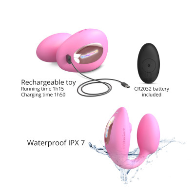 Віброяйце з вакуумною стимуляцією Love To Love Wonderlover PINK PASSION