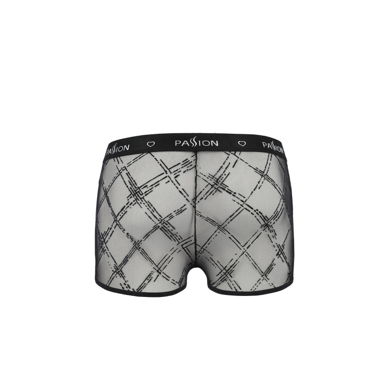 Чоловічі прозорі боксери Passion 032 Short James L/XL Black, сітка