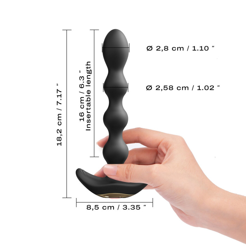 Анальний вібратор-буси Dorcel FLEXI BALLS, гнучкий ствол, пульт ДК, 16х2.8 см