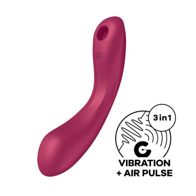 Вакуумний стимулятор із вібрацією Satisfyer Curvy Trinity 1 Red Вакуумний стимулятор із вібрацією Satisfyer Curvy Trinity 1 Red