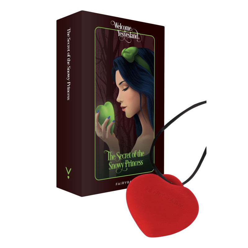 Міні-вібратор «Серце» FairyGasm PleasureStone red, 9 режимів, на шнурку