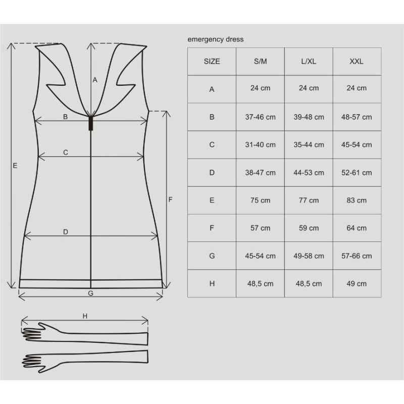 Еротичний костюм медсестри Obsessive Emergency dress S/M + stethoscope