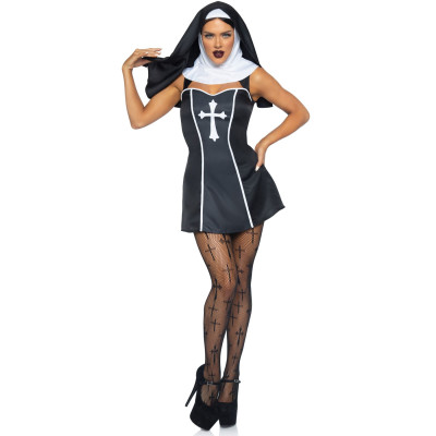 Костюм черниці Leg Avenue Naughty Nun M, сукня, головний убір