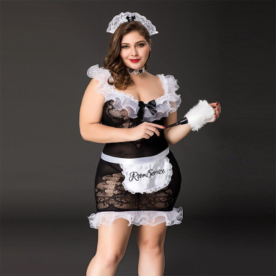 Еротичний костюм покоївки JSY P71107 Plus Size Еротичний костюм покоївки JSY P71107 Plus Size