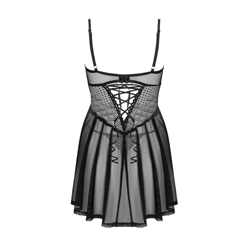 Пеньюар та трусики Obsessive Chemeris babydoll & thong XL/2XL