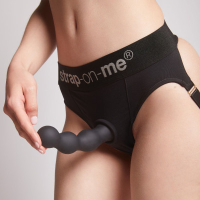 Насадка для страпону Strap-On-Me Dildo Plug Balls Black S