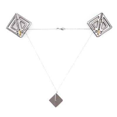 Затискачі для сосків з легкою підвіскою LOCKINK Adjustable Nipple Clamps with Light Pendant - Grey