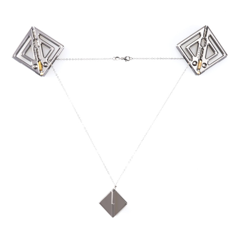 Затискачі для сосків з легкою підвіскою LOCKINK Adjustable Nipple Clamps with Light Pendant - Grey
