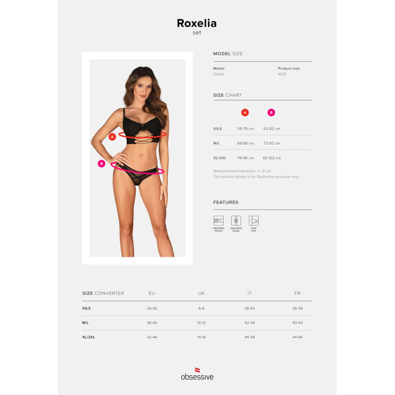 Комплект білизни Obsessive Roxelia XL/2XL (сет з 2)