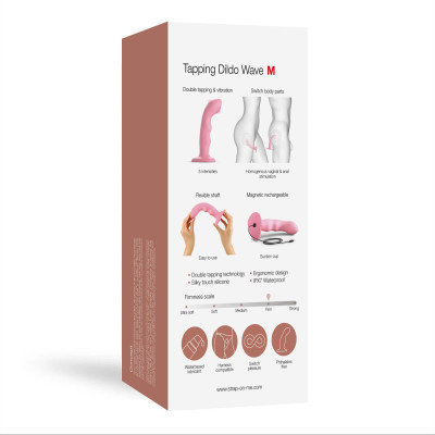 Насадка для страпону Strap-On-Me TAPPING DILDO WAVE - CORAL PINK