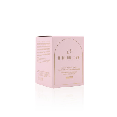 Масажна свічка HighOnLove Sensual - Полуниця та шампанське (Strawberries&Champagne), 250 мл