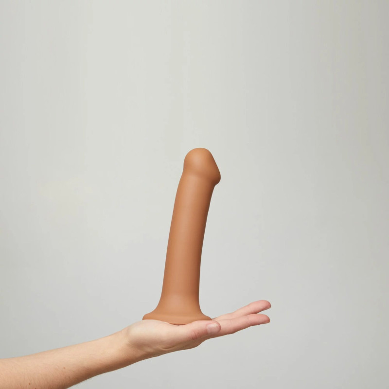 Насадка для страпону Strap-On-Me Dual Density Dildo Caramel S, діаметр 2,7 см, двошарова, гнучка