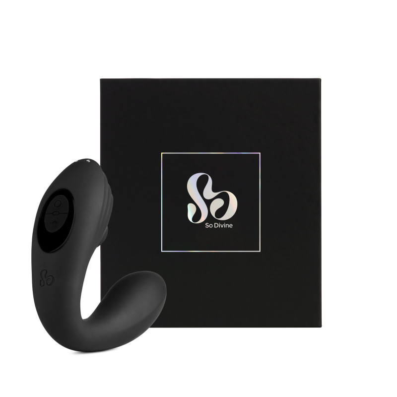 Вакуумний вібратор So Divine Pearl Vibe 2 в 1, чорний