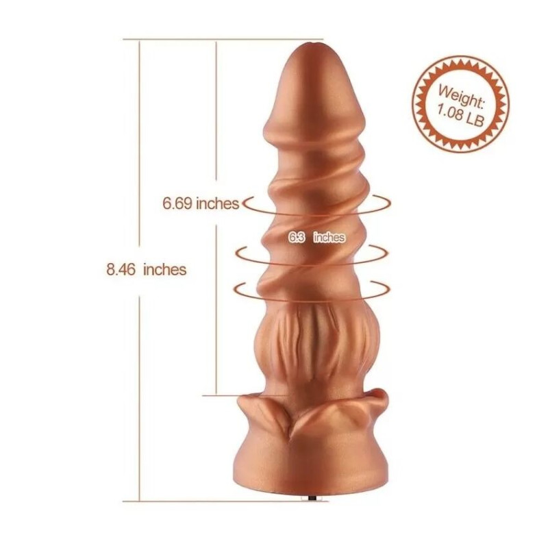 Силіконовий ділдо Hismith Spiral Grain Monster Series