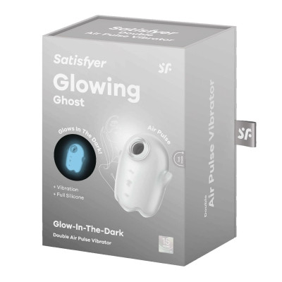 Вакуумний стимулятор із вібрацією Satisfyer Glowing Ghost White