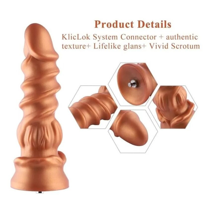 Силіконовий ділдо Hismith Spiral Grain Monster Series