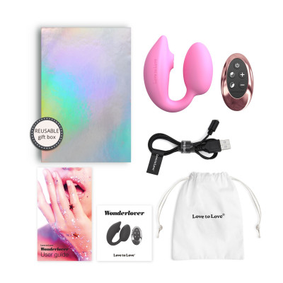 Віброяйце з вакуумною стимуляцією Love To Love Wonderlover PINK PASSION