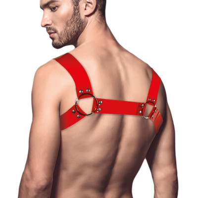 Чоловічі портупеї на грудях Feral Feelings - Bulldog Harness Red Trasparent