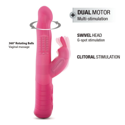 Вібратор-кролик Dorcel Baby Rabbit Magenta 2.0 з головкою, що обертається