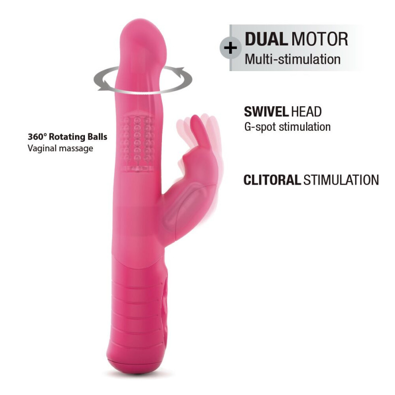 Вібратор-кролик Dorcel Baby Rabbit Magenta 2.0 з перловим масажем і головкою, що обертається.
