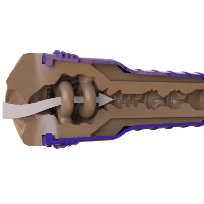 Мастурбатор-вагіна Fleshlight Boost Bang Medium Dark Flesh, що плавають кільця Turbo Tech
