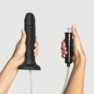 Закінчуючий фалоімітатор Strap-On-Me SQUIRTING CUM DILDO REALISTIC Black L