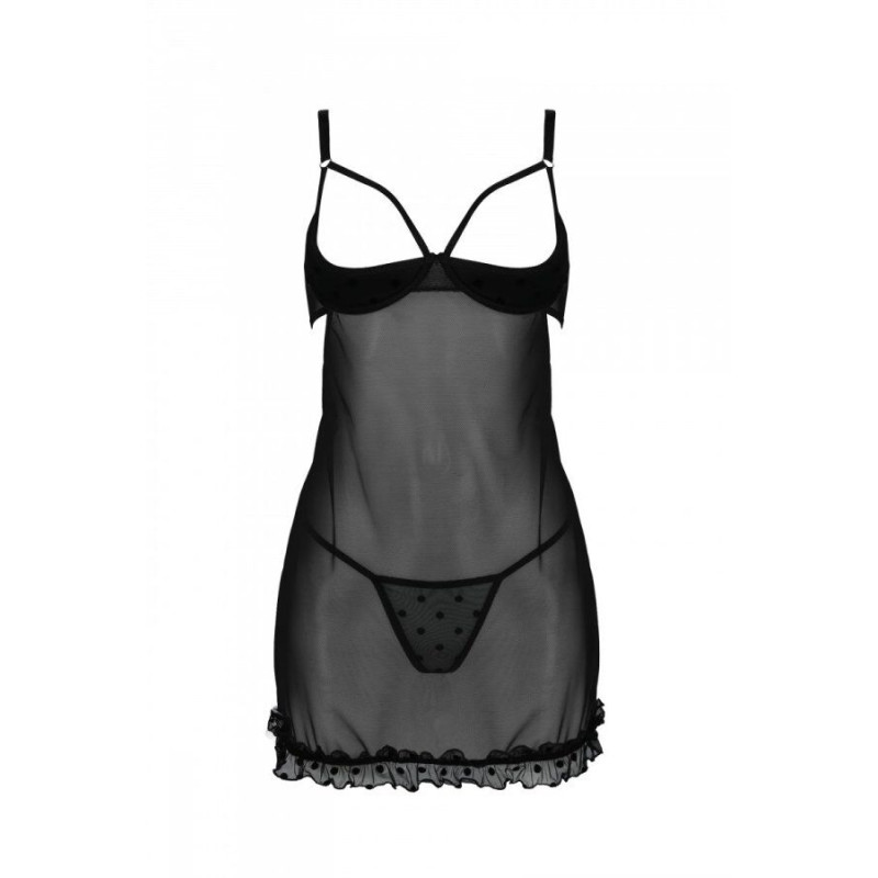 Пеньюар MARINA CHEMISE black XXL/XXXL - Passion