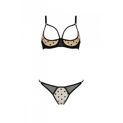 Комплект білизни MARINA SET WITH OPEN BRA beige S/M - Passion