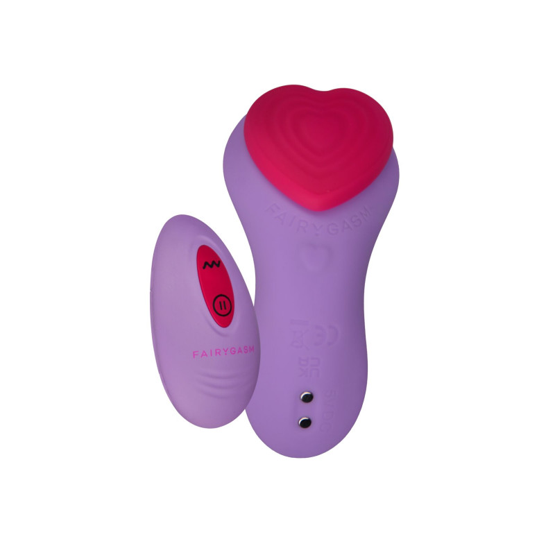Вібратор у трусики FairyGasm HeartGem violet, на магніті, пульт ДУ