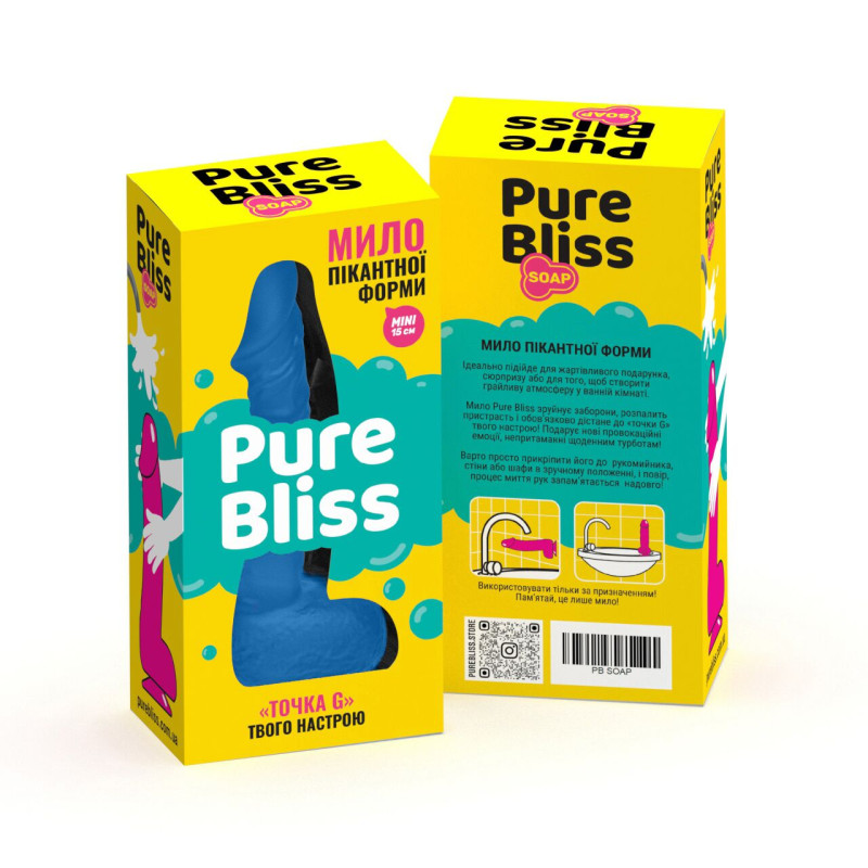 Крафтове мило-член з присоскою Pure Bliss MINI Dark Blue (термін 02.02.2024)