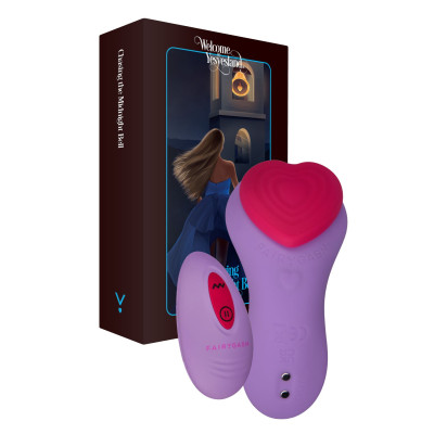 Вібратор в трусики FairyGasm HeartGem Violet, пульт дистанційного керування, на магніті