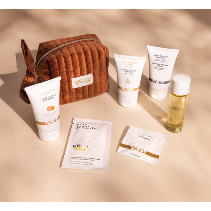 Набір чуттєвої косметики для пар Delightful Velvet Kit, колір: коньяк YESforLOV (Франція)