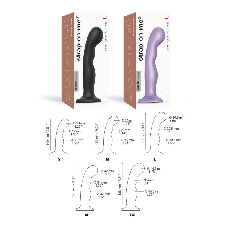 Насадка для страпону Strap-On-Me Dildo Plug P&G Lilas Metallic S