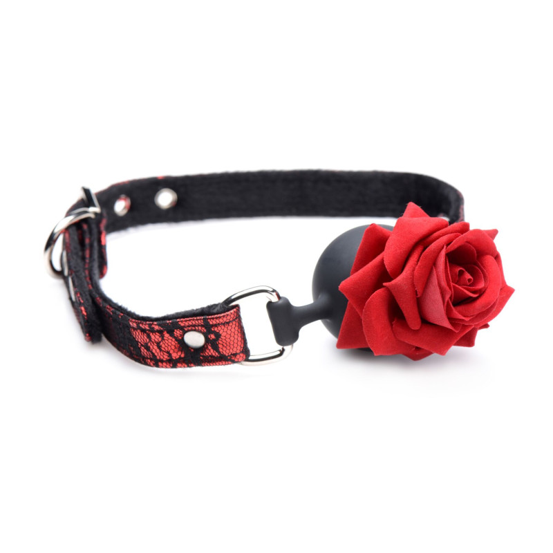 Кляп Master Series Eye-Catching Ball Gag With Rose (м'ята упаковка)
