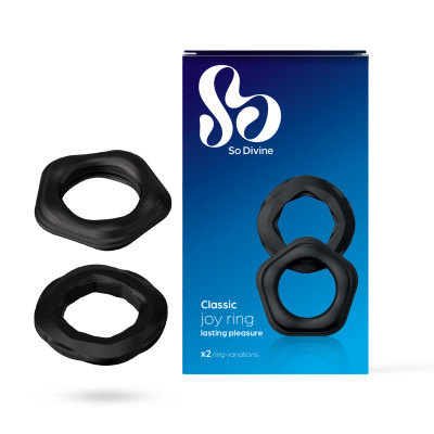 Набір ерекційних кілець So Divine Joy Rings, чорний