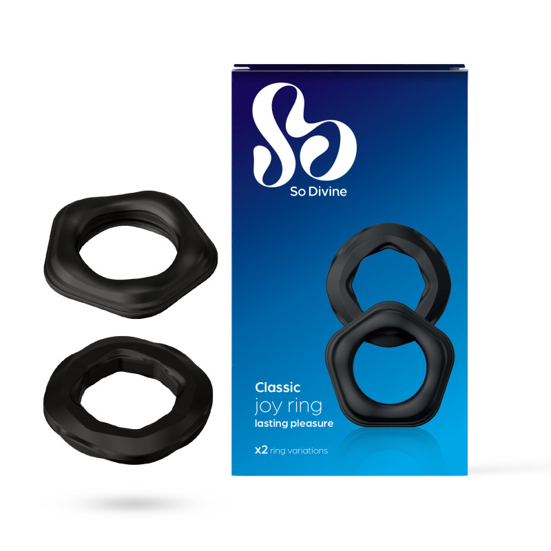 Набір ерекційних кілець So Divine Joy Rings, чорний