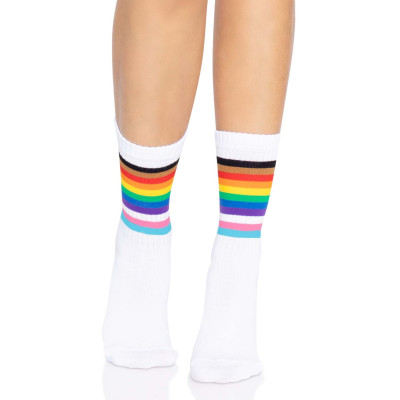 Шкарпетки жіночі в смужку Leg Avenue Pride crew socks Rainbow, 37-43 розмір