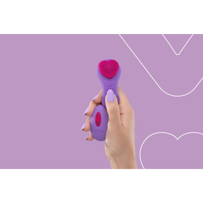 Вібратор в трусики FairyGasm HeartGem Violet, пульт дистанційного керування, на магніті