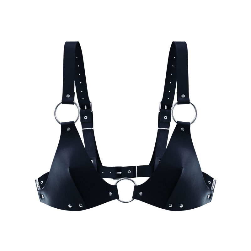 Ліф із натуральної шкіри Feral Feelings - Bikini Top Black