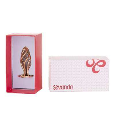 Анальний корок LOCKINK SEVANDA Hollow Spiral Golden Metal Anal Plug - S size