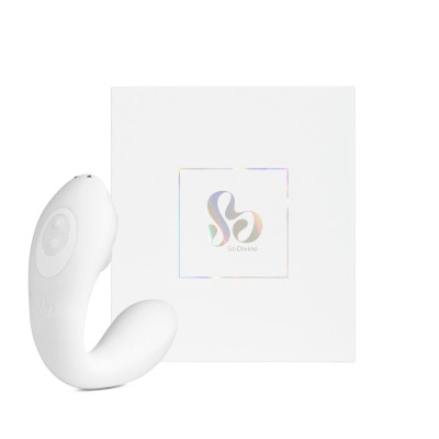 Вакуумний вібратор So Divine Pearl Vibe 2 в 1, білий