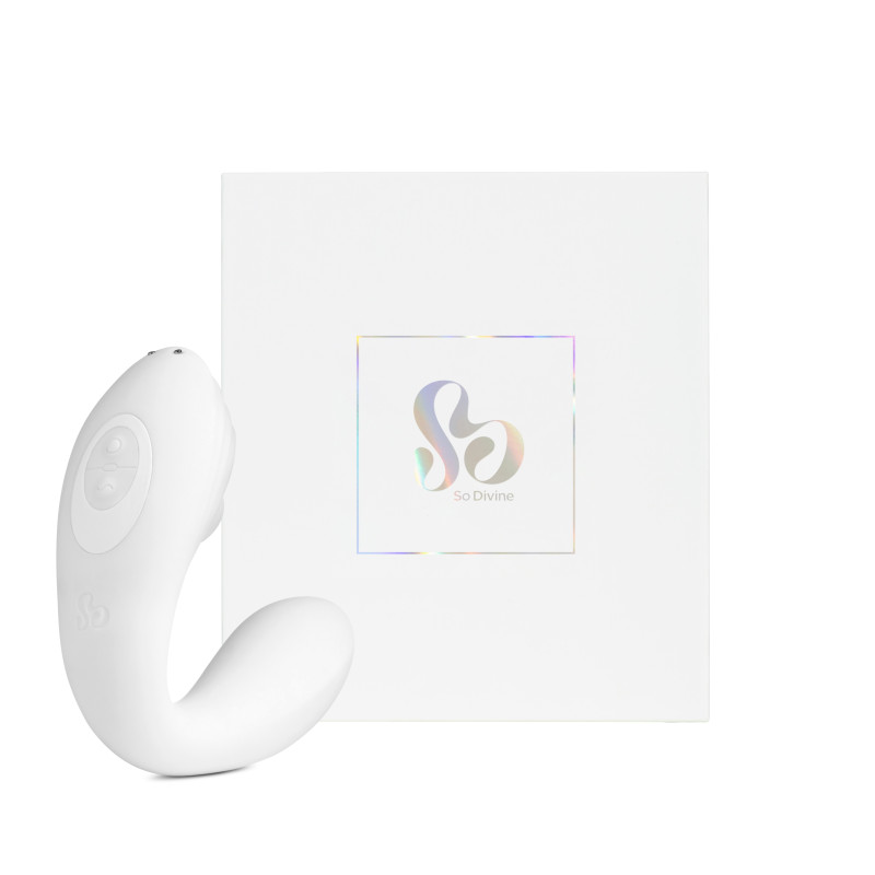 Вакуумний вібратор So Divine Pearl Vibe 2 в 1, білий