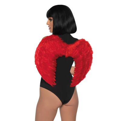Крила дияволиці Leg Avenue devil wings Red, справжні пір'я