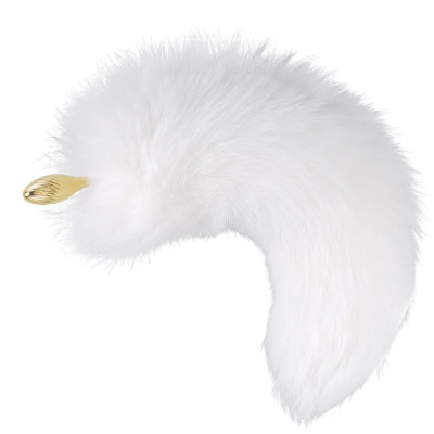Металева анальна пробка LOCKINK SEVANDA White Fox-Tail Anal Pear-shape Plug, лисячий хвіст Металева анальна пробка LOCKINK SEVANDA White Fox-Tail Anal Pear-shape Plug, лисячий хвіст