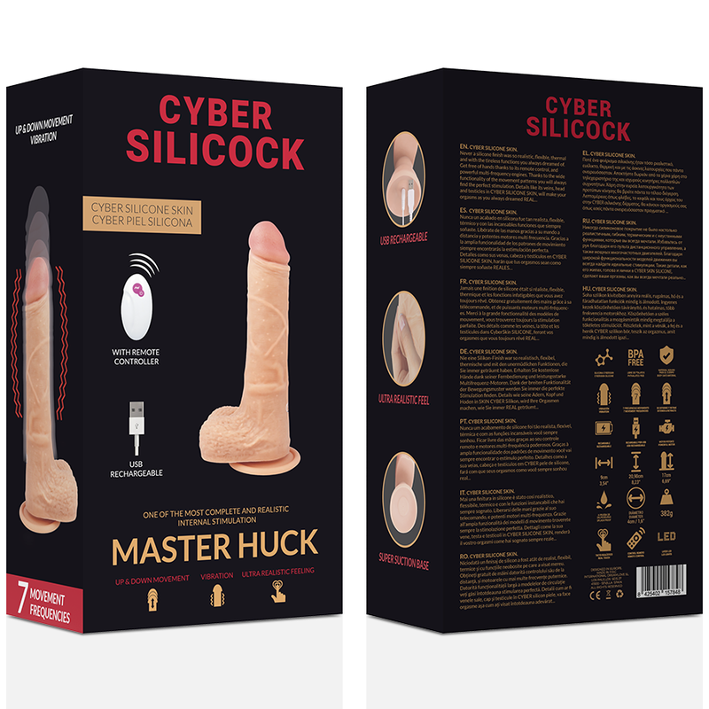 Фалоімітатор з вібрацією та фрикціями Cyber Silicock Master Huck,17 х 4 см