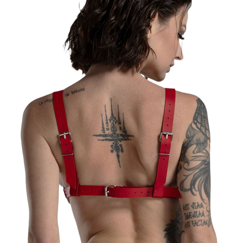 Ліф із натуральної шкіри Feral Feelings - Bikini Top Red