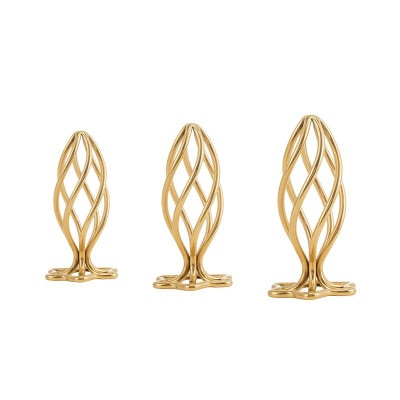 Анальний корок LOCKINK SEVANDA Hollow Spiral Golden Metal Anal Plug - S size