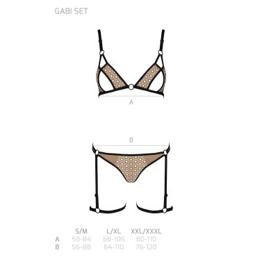 Комплект білизни GABI SET beige S/M - Passion
