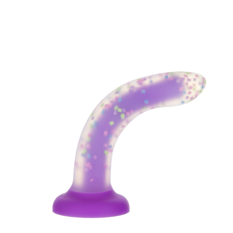 Фалоімітатор ADDICTION Rave 8″, що світиться в темряві, Glow in the Dark Dildo Purple Confetti , 20,3 см