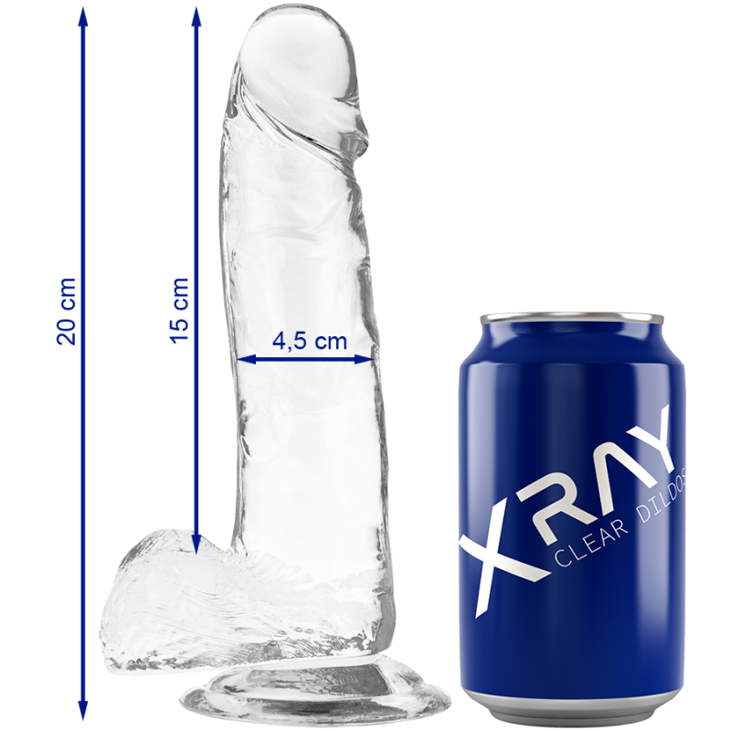 Прозорий фалоімітатор XRay 15х4,5 см